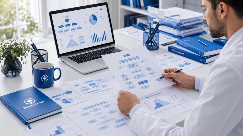 Statistical Reviewer checking sample size calculation and statistical test selection